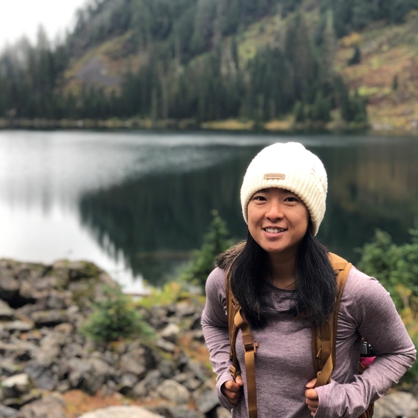 Jia+Wu+hiking+by+lake