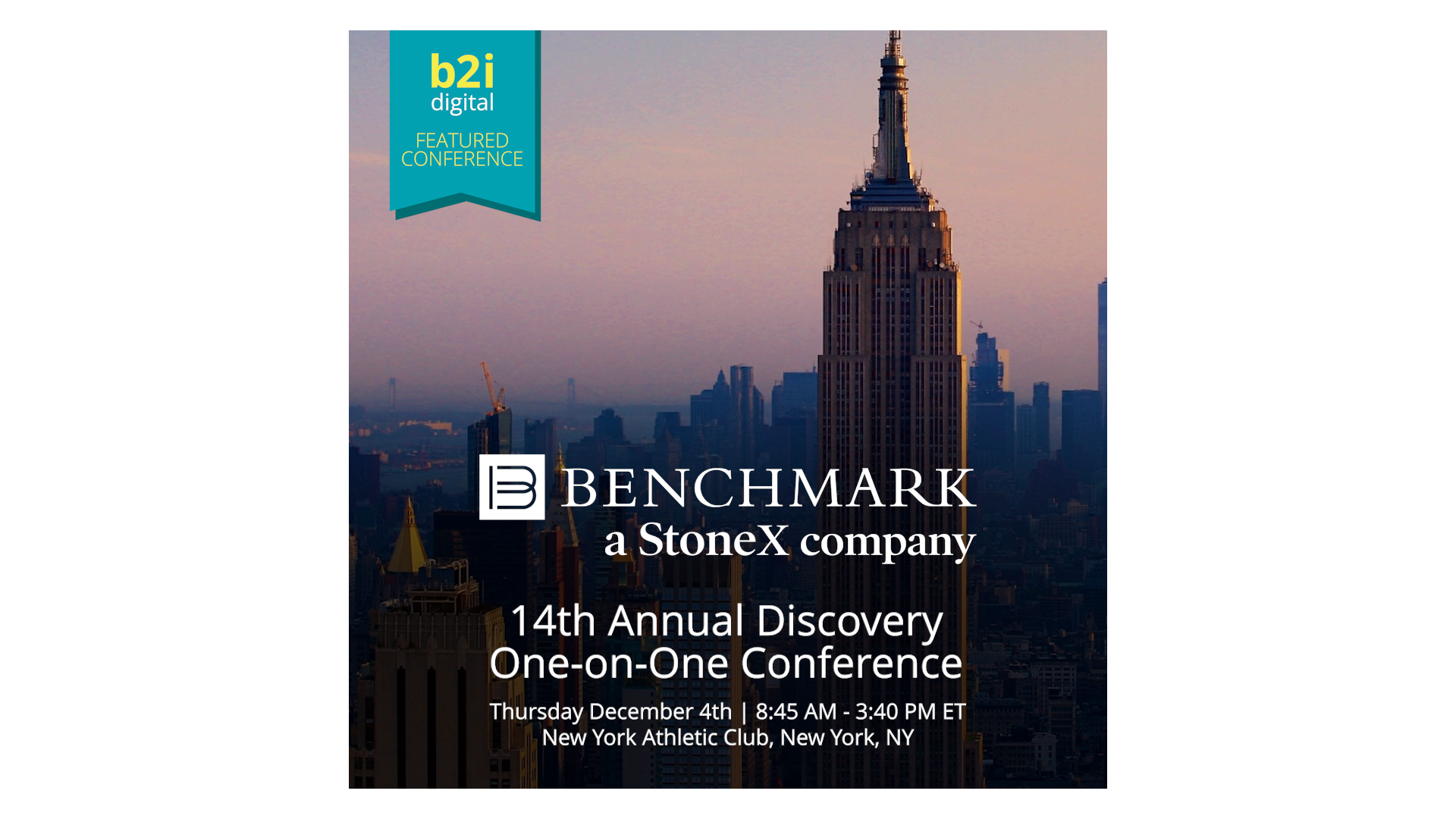 The Benchmark Company Names B2i Digital Marketing Partner for Its 14th Annual Discovery One-on-One Investor Conference