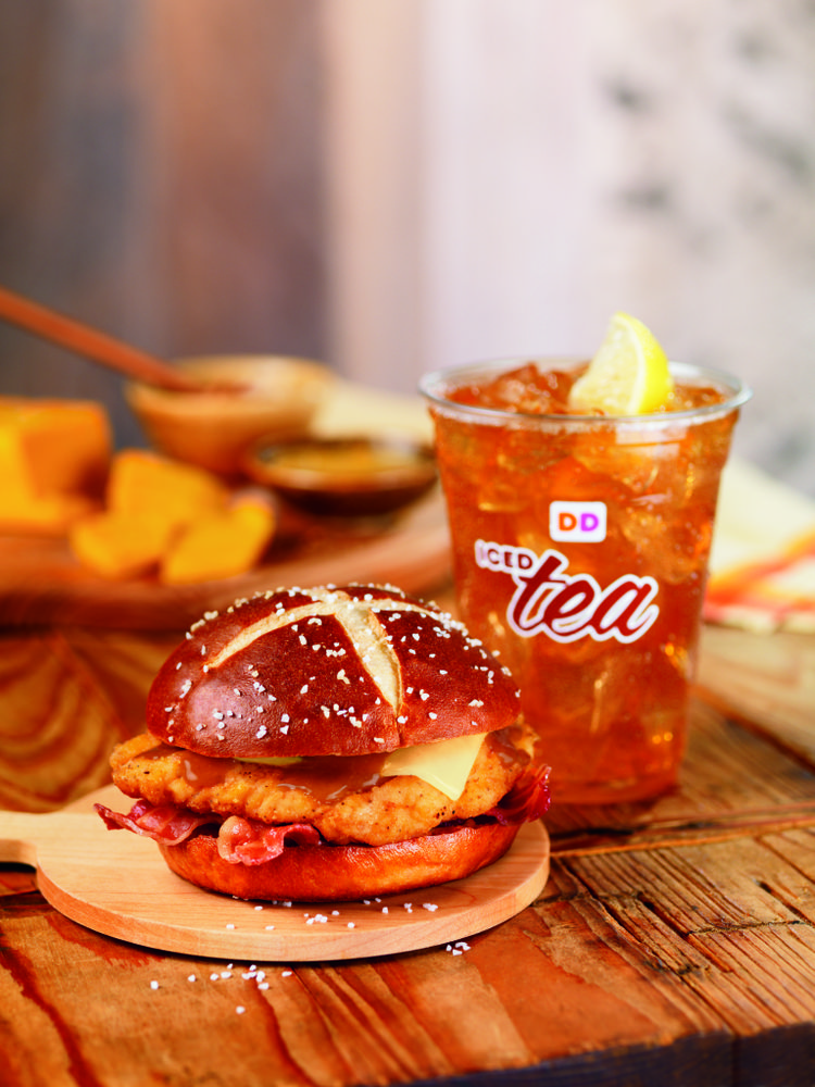  DUNKIN’ DONUTS ROLLS OUT NEW PRETZEL ROLL CHICKEN SANDWICH AND NEW SNACK ‘N GO STEAK WRAP 