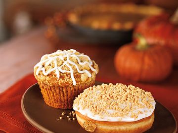 Pumpkin muffin and donut