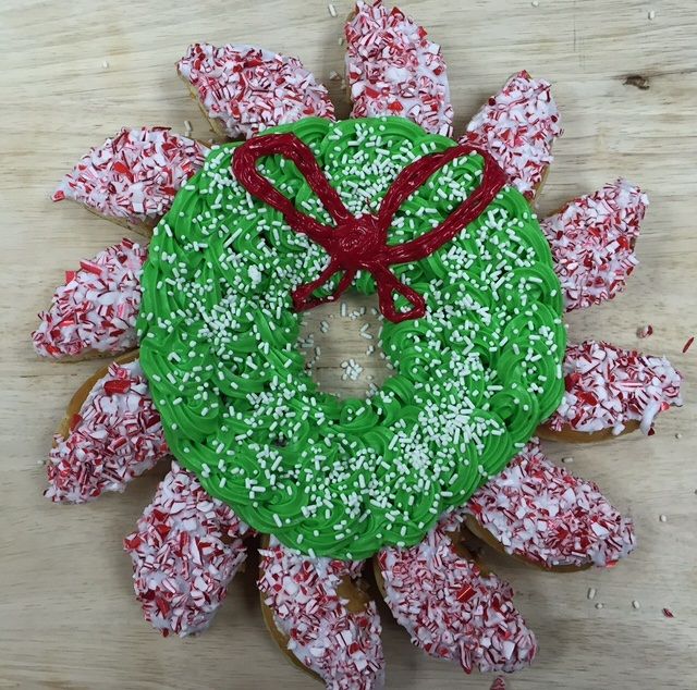 Candy Cane Crunch Donut Wreath
