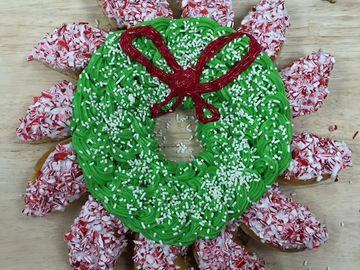 Candy Cane Crunch Donut Wreath