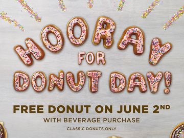 Dunkin’ Donuts’ National Donut Day Tradition: Free Donut Offer on June 2 Dunkin’ Donuts’ National Donut Day Tradition: Free Donut Offer on June 2