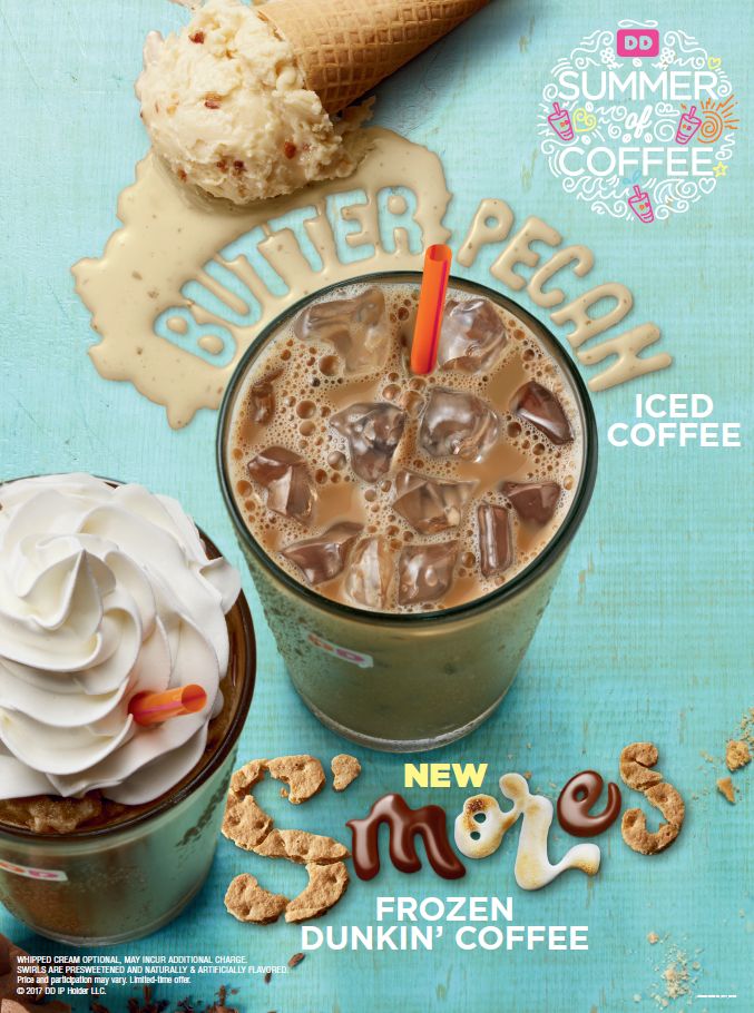 Butter Pecan Iced Coffee & S'mores Frozen Dunkin' Coffee