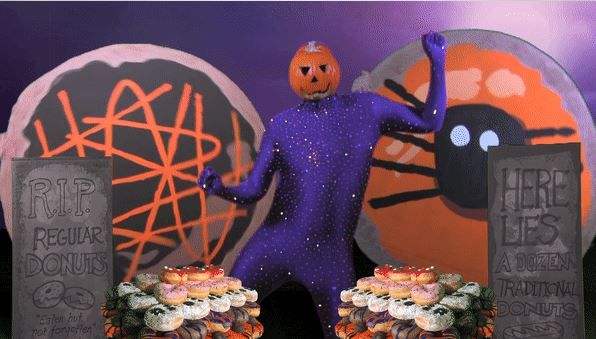 Dancing Pumpkin Man Celebrates Dunkin’s New Dressed Up Halloween Donuts
