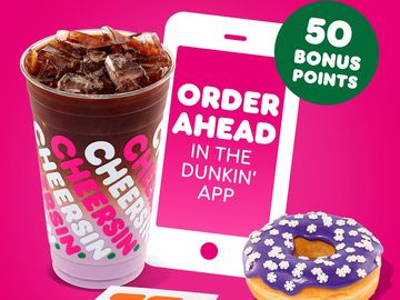 Unwrap 50 Bonus Points When You Order Ahead on the Dunkin’ App