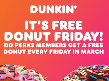 Thank Goodness It’s Free Donut Fridays at Dunkin’