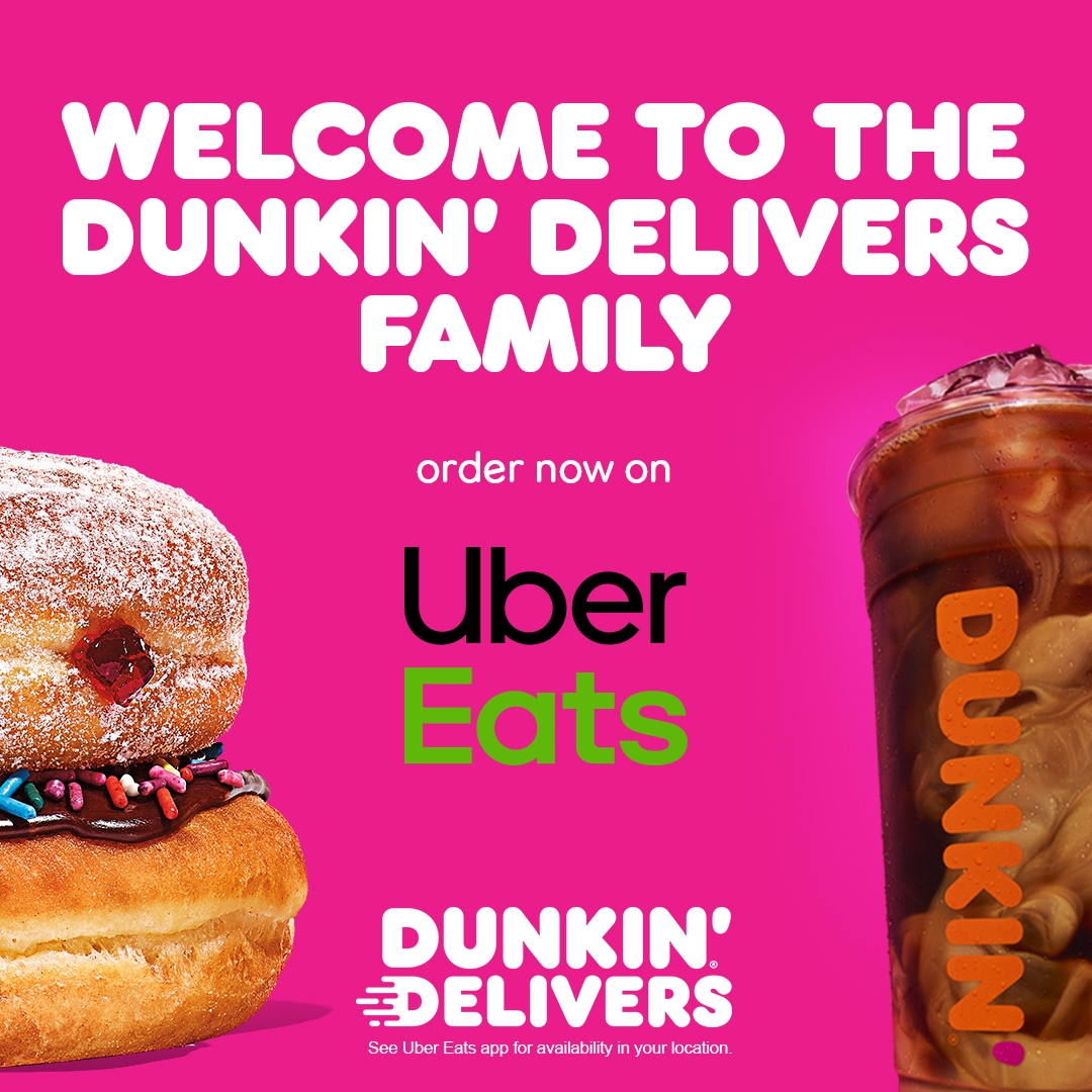 Enjoy a $0 Delivery Fee on Dunkin’ Orders Through Uber Eats
