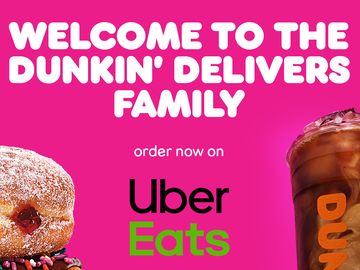 Enjoy a $0 Delivery Fee on Dunkin’ Orders Through Uber Eats Enjoy a $0 Delivery Fee on Dunkin’ Orders Through Uber Eats