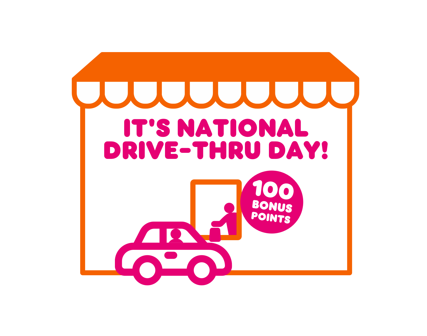 Score 100 Bonus Points This National Drive-Thru Day at Dunkin’