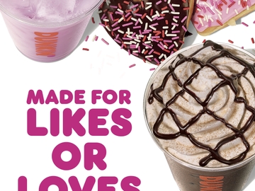 This Valentine’s Day, Express Your Love – and Likes – with Dunkin’s Sweet V-Day Drinks and Donuts