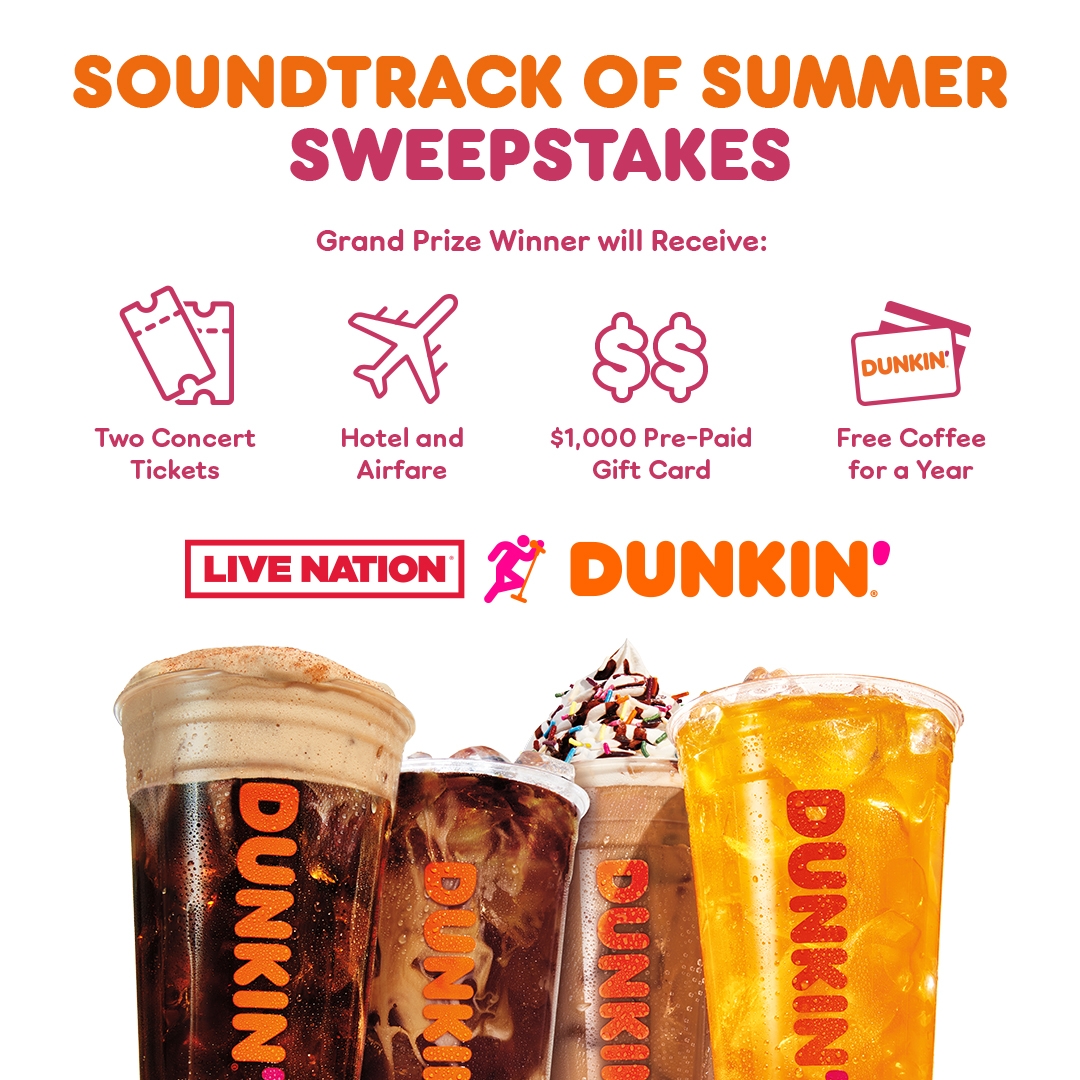 Win Free Coffee for a Year, Concert Tickets and More With the Soundtrack of Summer Sweepstakes!