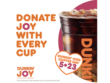 Donate Joy with Every Cup: Dunkin’ Iced Coffee Day Returns on May 23 Donate Joy with Every Cup: Dunkin’ Iced Coffee Day Returns on May 23