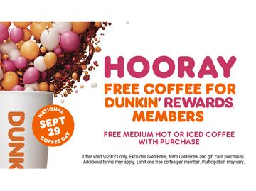 Dunkin’ Celebrates National Coffee Day With Rewards Offer And Little Words Project Collaboration 