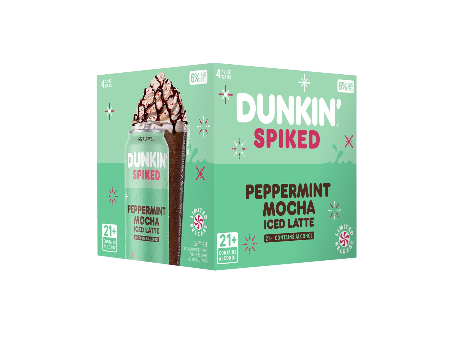Limited-Edition Dunkin' Spiked Peppermint Mocha Iced Latte
