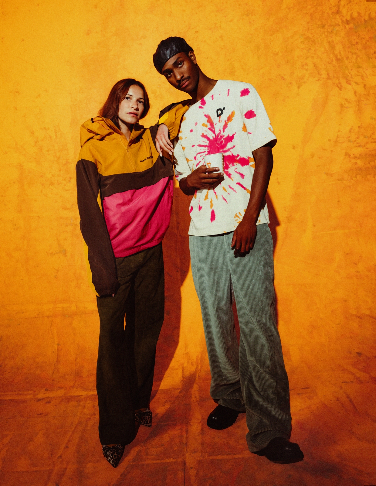 Dunkin' x AMBUSH Windbreaker and Tie Dye T-Shirt