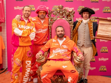 The DunKings 2.0: Ben Affleck, Casey Affleck and Jeremy Strong alongside boy band legend Donnie Wahlberg