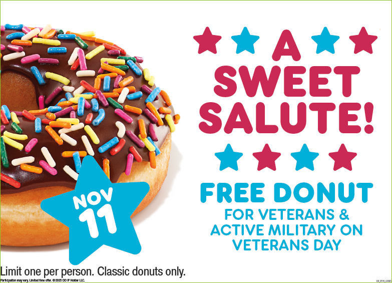 Veterans Day Offer at Dunkin'