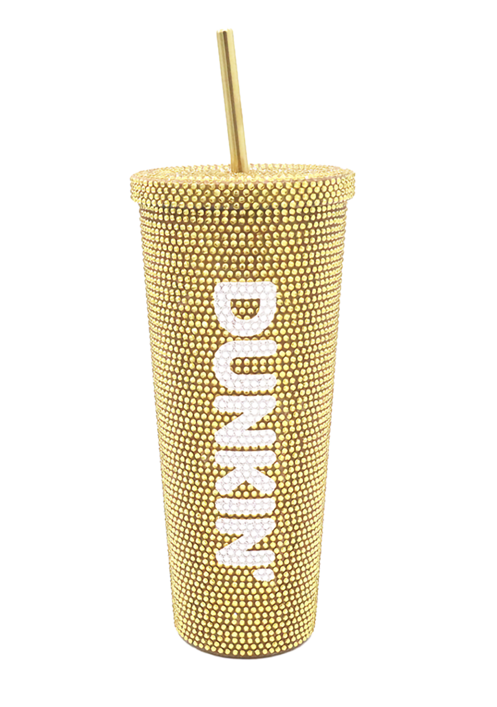 Dunkin' Gold Sparkly Tumbler