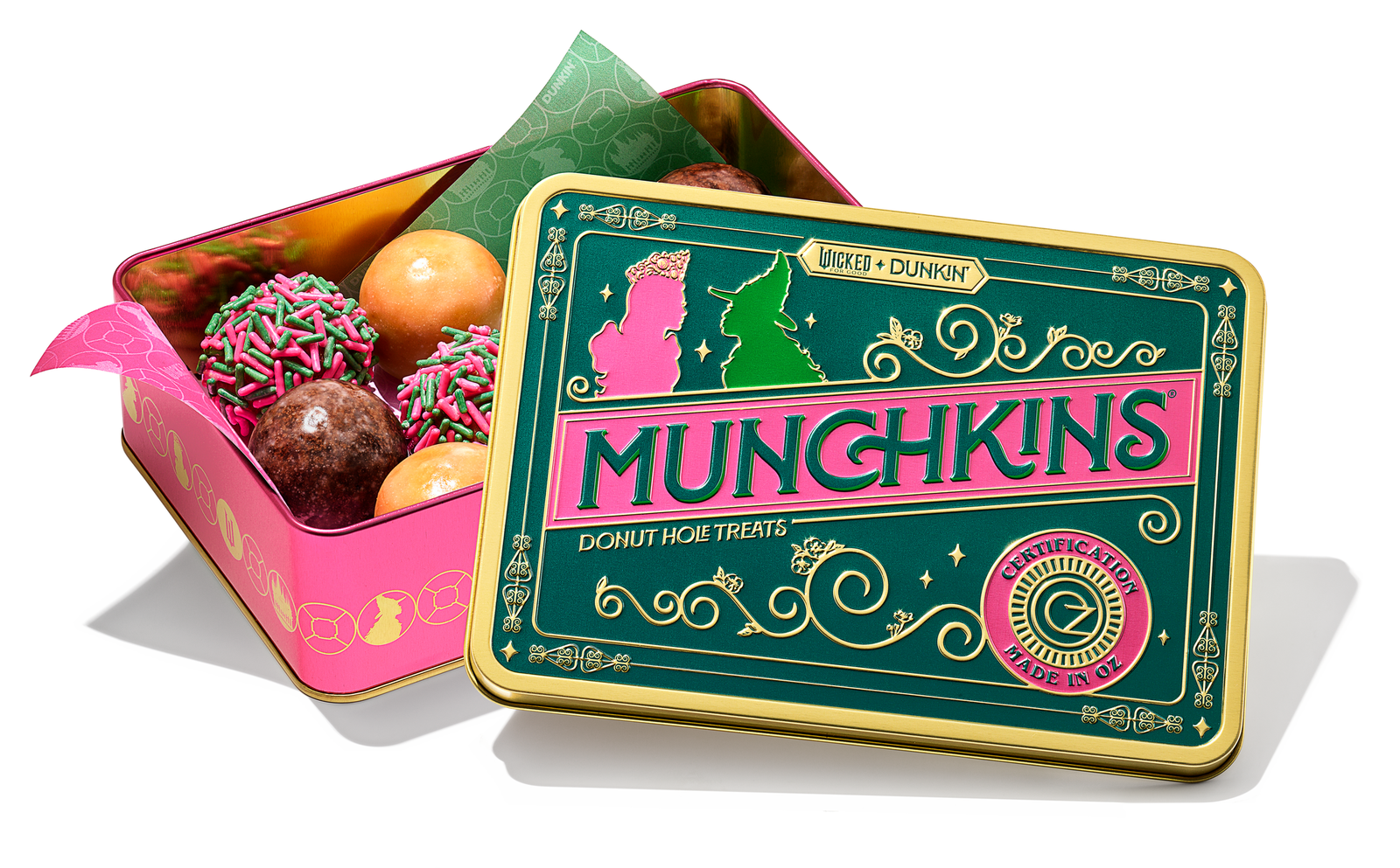 Dunkin' x Wicked MUNCHKINS Tin