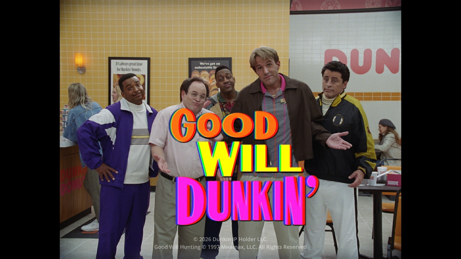 Good Will Dunkin': Ben Affleck, Alfonso Ribeiro, Jason Alexander, Jaleel White and Matt LeBlanc