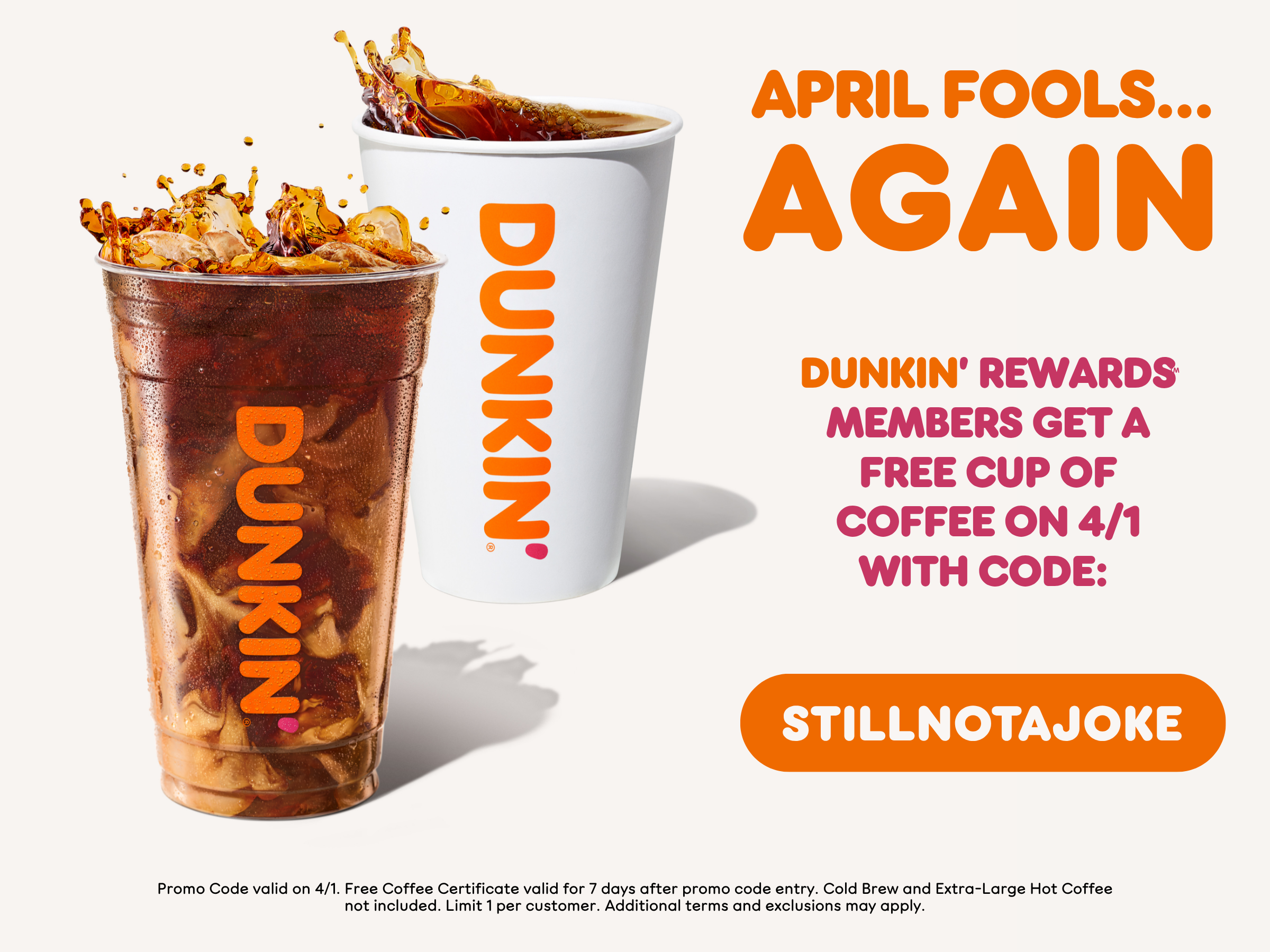 Dunkin' April Fools Day 2026
