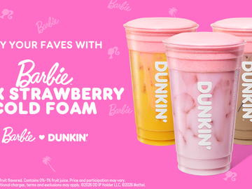 Dunkin' x Barbie Pink Strawberry Cold Foam Dunkin' x Barbie Pink Strawberry Cold Foam