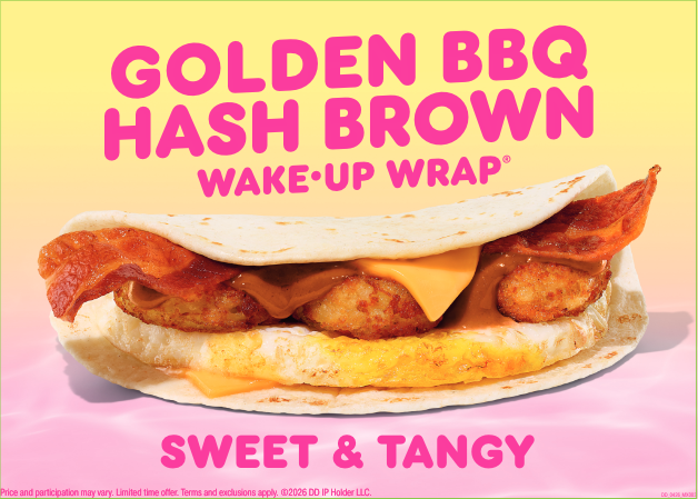 Dunkin Golden BBQ Hash Brown Wake-Up Wrap