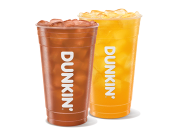 Dunkin' Peach Tee Dunkin Zero and Raspberry Tee Lemonade