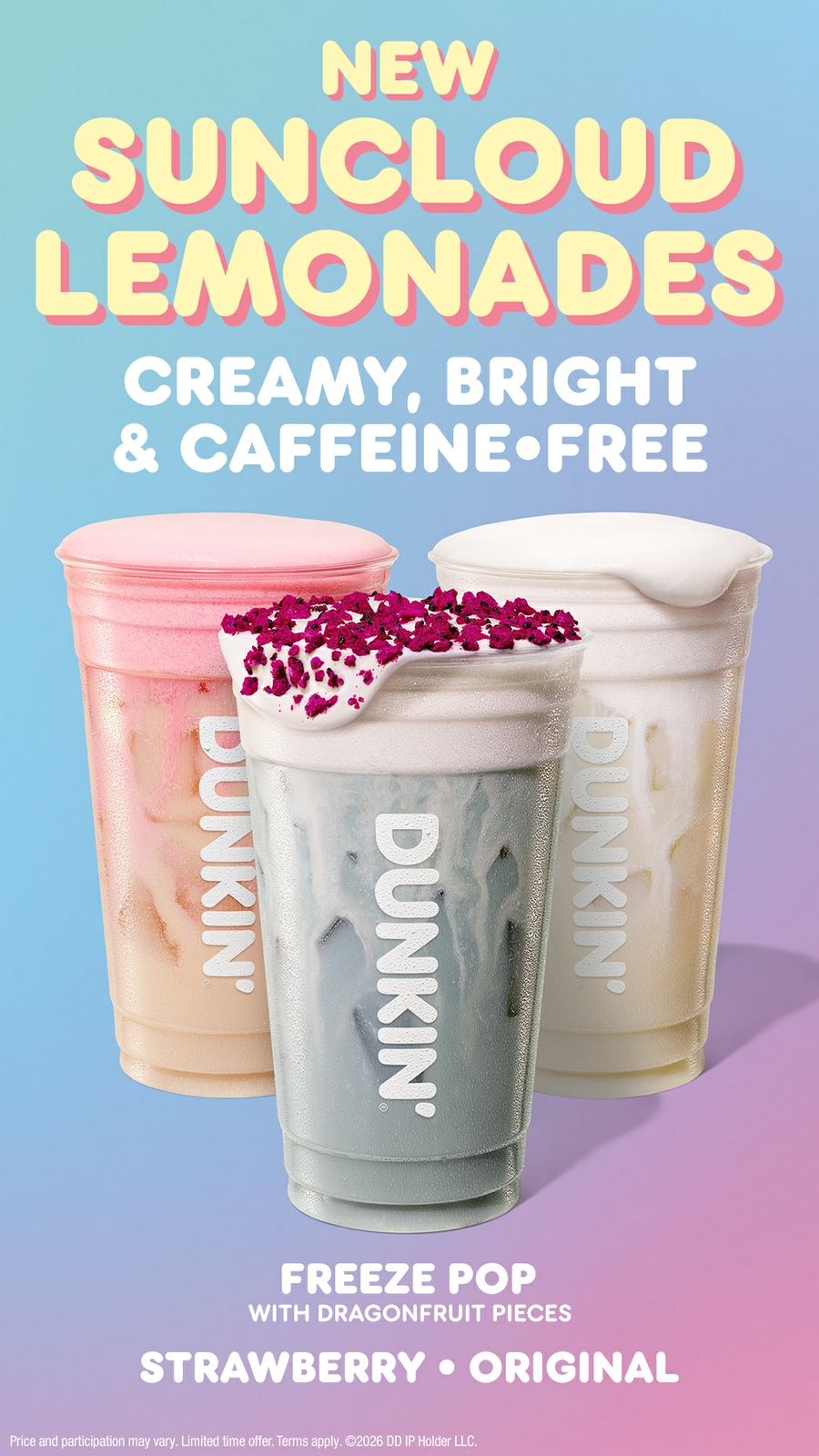 Dunkin' Suncloud Lemonades Lineup