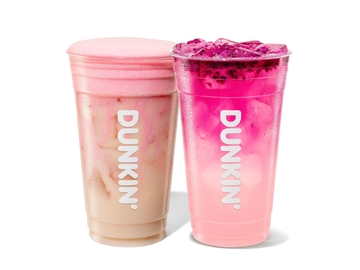 Dunkin' Pink Lemon Drop Suncloud Lemonade and Candy Pink Lemonade Refresher