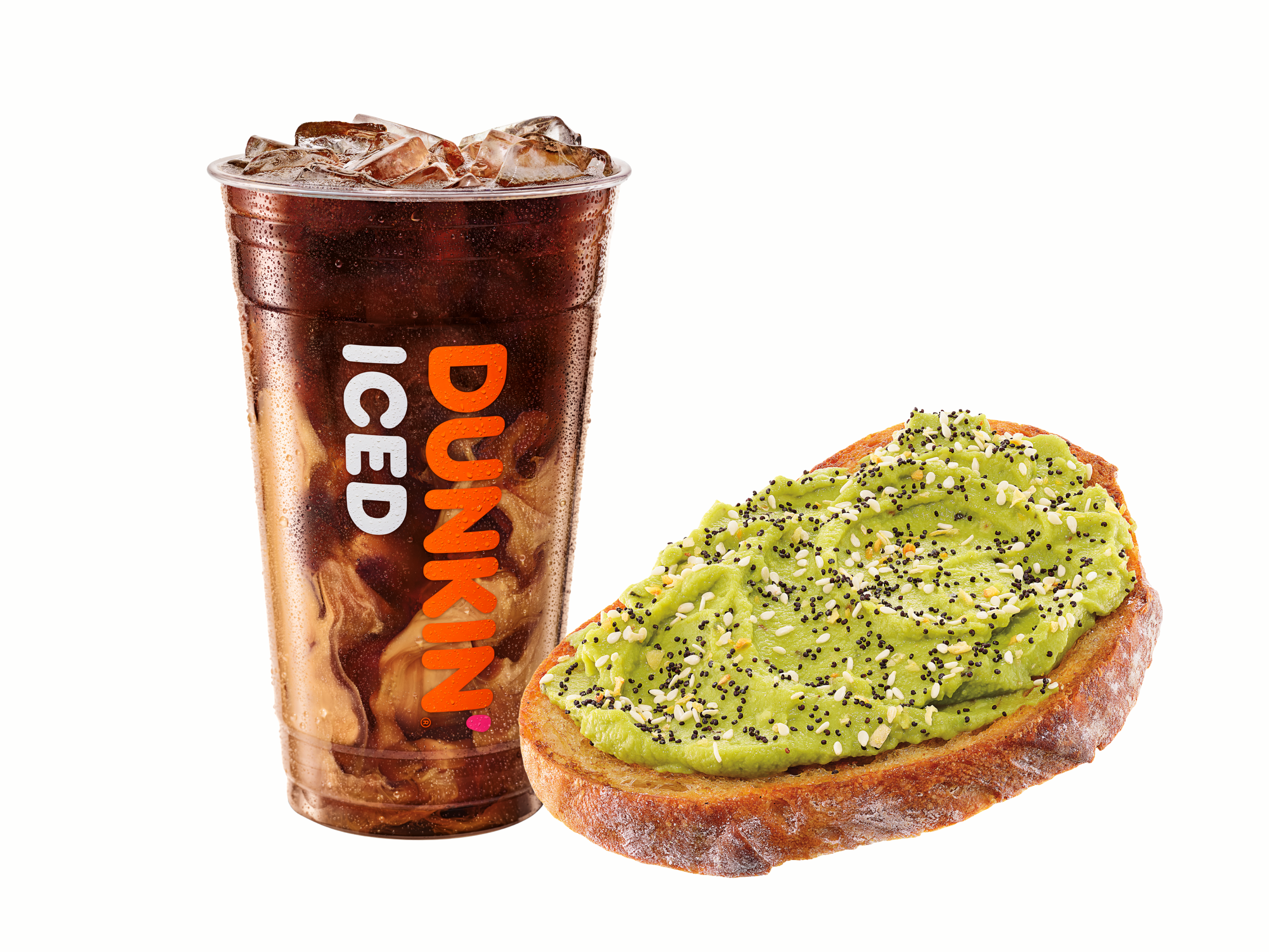 Dunkin' Iced Coffee and Avocado Toast