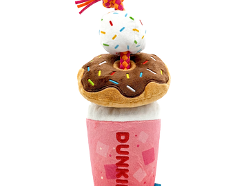 Dunkin' Strawberry Dragonfruit Refresher and Donuts Dog Toy Dunkin' Strawberry Dragonfruit Refresher and Donuts Dog Toy