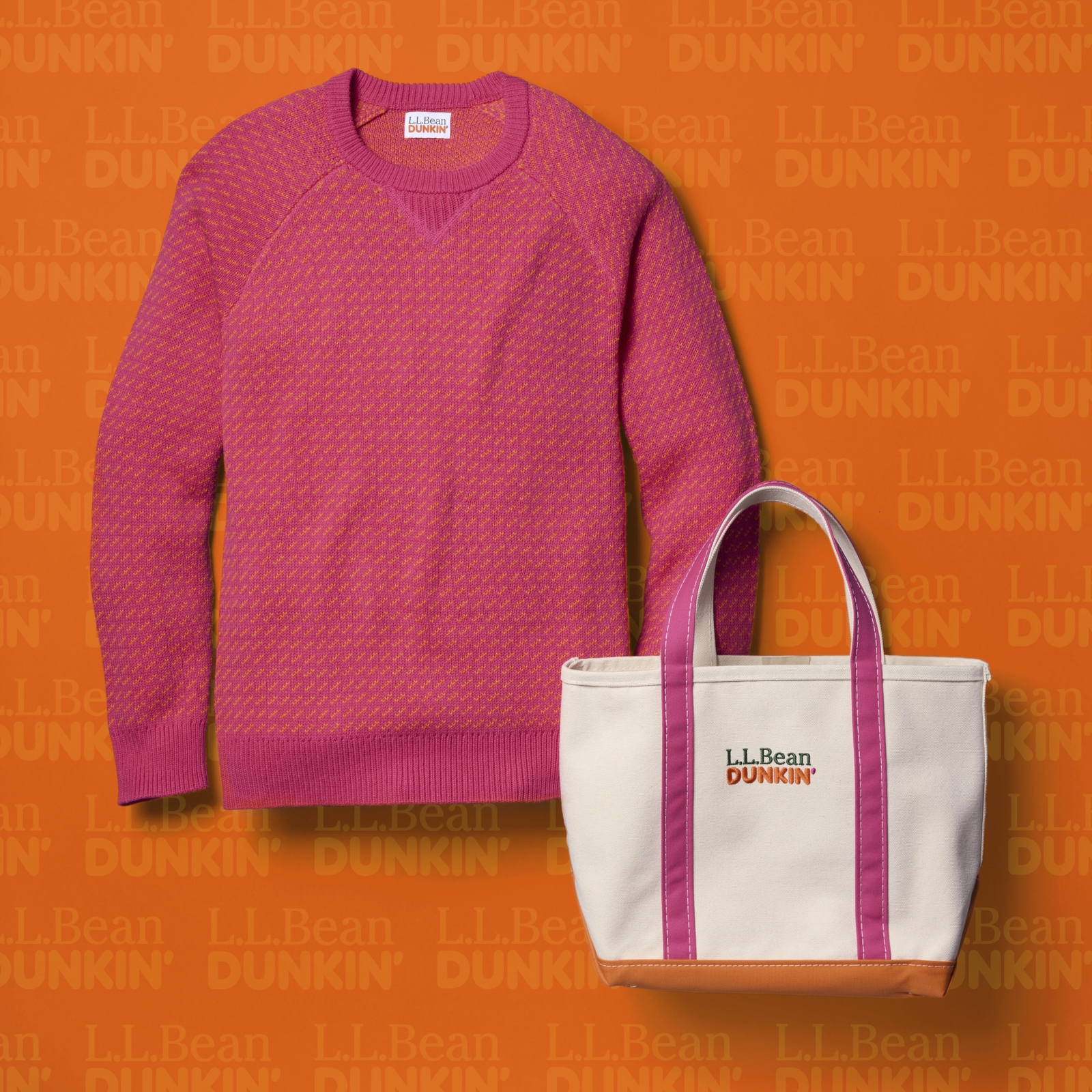 Dunkin' x L.L.Bean Birdseye Sweater  Boat and Tote 