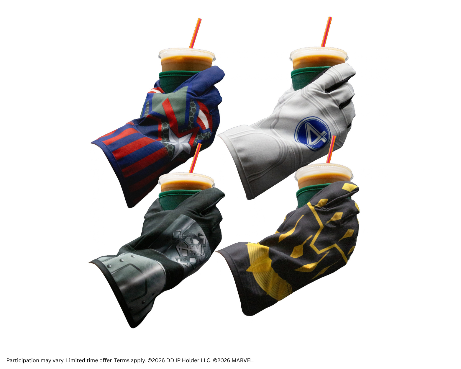 Dunkin' x Avengers Doomsday-Themed Glove Cup Sleeves
