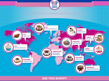 Baskin-Robbins Ice Cream Cakes From Around the World Infographic (JPG)