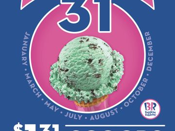 Baskin-Robbins Holds First “Celebrate 31” Promotion of 2016 on Sunday, January 31st