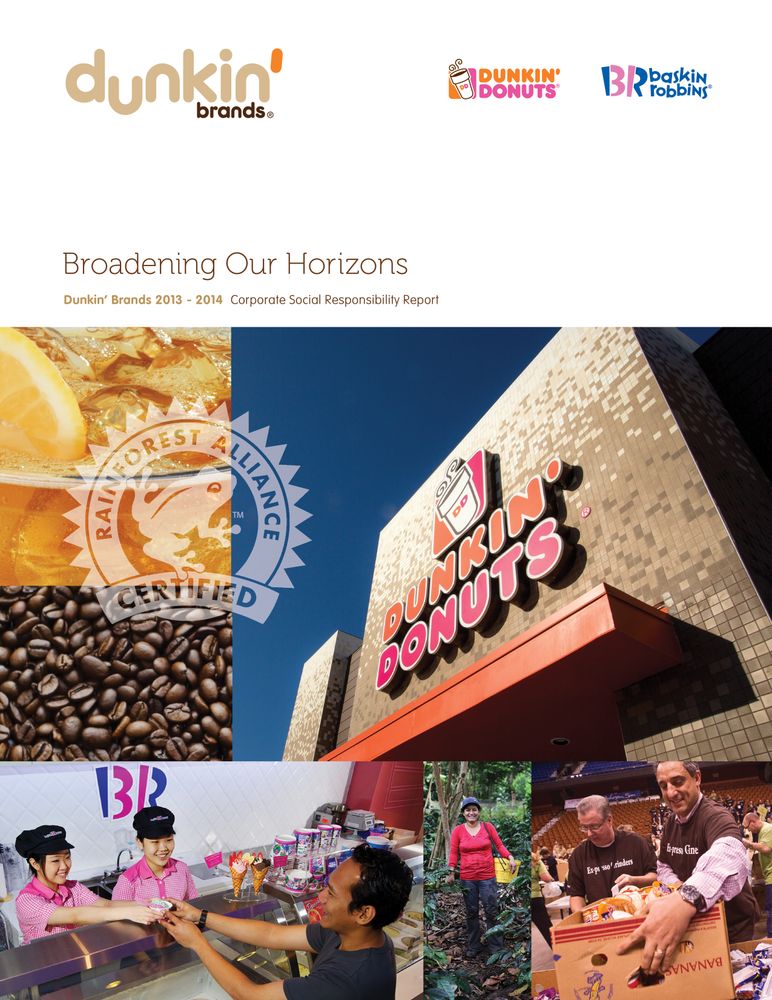 DUNKIN’ BRANDS RELEASES NEW CORPORATE SOCIAL RESPONSIBILITY REPORT