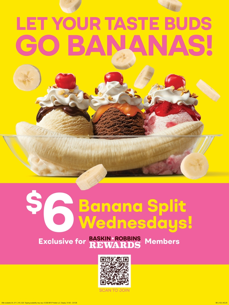 $6 Banana Split Wednesdays in March 