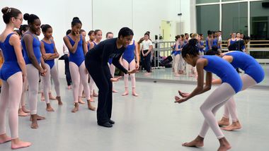 The Ailey School Junior Division Director Tiffany Barnes teaching Horton