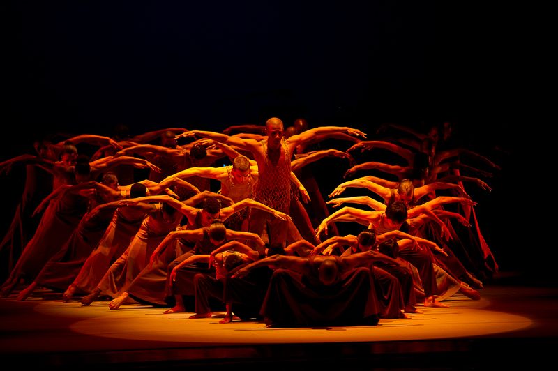 Alvin Ailey American Dance Theater in Alvin Ailey's Revelations with cast of 50