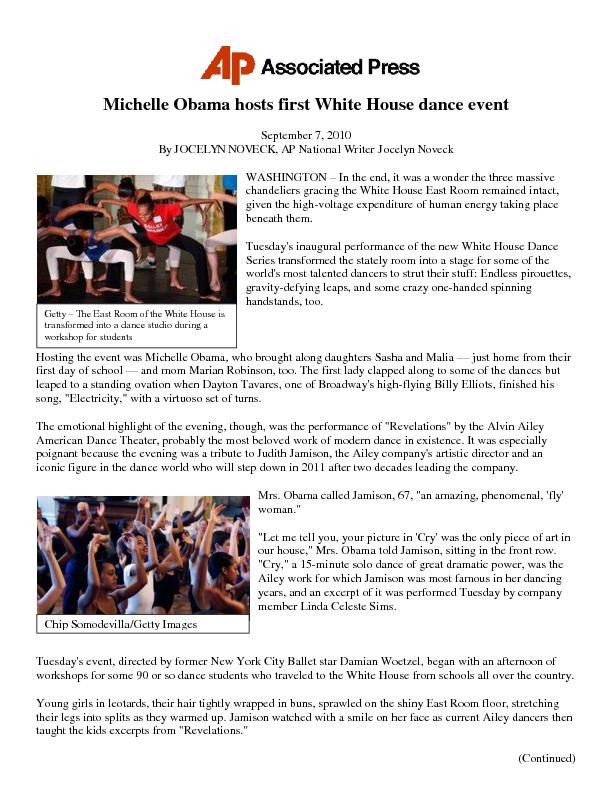 Michelle Obama Hosts First White House Dance Event
