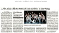 The Boston Globe - Alvin Ailey Adds To Standard 'Revelations' At The Wang