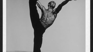 Desmond Richardson in Alvin Ailey's Revelations. Photo by Jack Mitchell. (©) Alvin Ailey Dance Foundation, Inc. and Smithsonian Institution