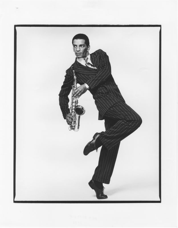 Gary DeLoatch in Alvin Ailey's For Bird - With Love. Photo by Jack Mitchell. (©) Alvin Ailey Dance Foundation, Inc. and Smithsonian Institution