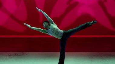 AAADT's Solomon Dumas in Alvin Ailey's Revelations. Photo by Paul Kolnik