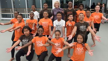 Elaine Wynn and AileyCampers. Photo by Christopher Duggan.
