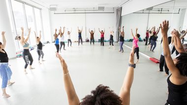 Afro Flow Yoga with Pilin Anice at Ailey Extension. Photo by Christian Miles