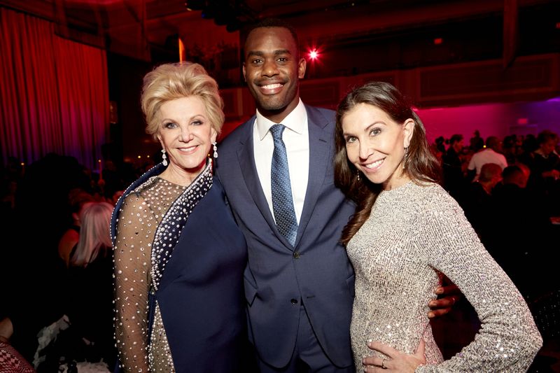 Alvin Ailey American Dance Theater's Jamar Roberts with Honoree Elaine Wynn and Board Member Gillian Wynn at Ailey's 2019 Opening Night Gala