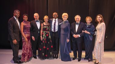 Gala Co-Chairs with Ailey's Artistic Director Robert Battle Honoree Elaine Wynn and Board Member Gillian Wynn at Ailey's 2019 Opening Night Gala